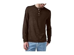 Buffalo David Men's Henley Brown (M)