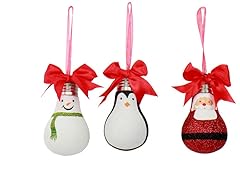 Glitter Lightbulb Ornaments - Set of 3
