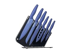 Nutriblade Knife Set with Block by Granitestone 6-Piece (Blue)
