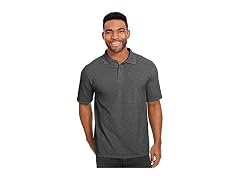 Hanes Polo, Charcoal Heather (Small-X-Larg)
