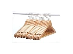 JS Hanger 20 Pack Solid Wooden Hangers