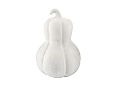 White Handcrafted Paper Mache Sculpture, 13.5" x 8.5", Gourd