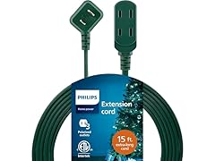 Philips Extension Cord, 15 Ft, 3-Outlet 