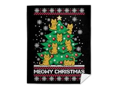 Meowy Christmas Mink Fleece Blanket