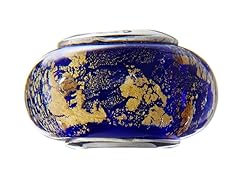 Blue & Yellow Marble Glass Bead