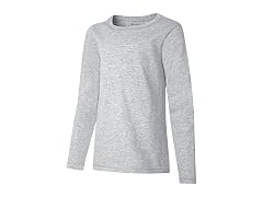 Hanes Girls (XS) Comfortsoft Long Tee Light Steel