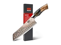 SHAN ZU 7 Inch Damascus Santoku Knife