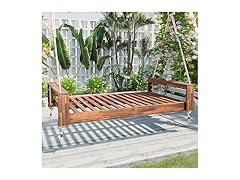 Merax Patio Acacia Wood Porch Swing -Choose Color