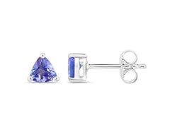 Sterling Silver Trillion Cut Tanzanite Studs 