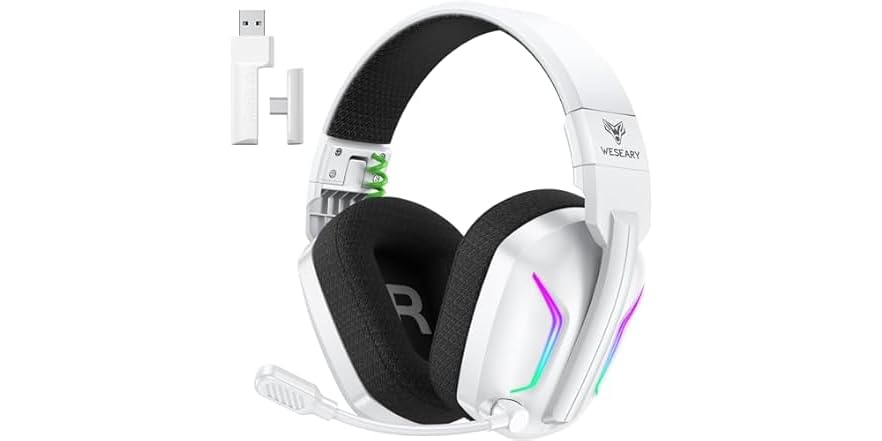 WESEARY Wireless Gaming Headset (PS5/PC/Switch, Dual 2.4GHz + Bluetooth)