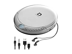Deluxe Portable CD Player, Silver