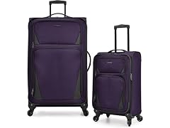 U.S. Traveler Aviron Bay Luggage Purple, 2-Piece Set