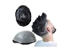 HAIR NATURE Mens Human Hair Toupee Black