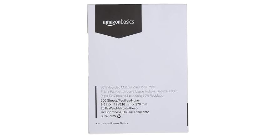 1 ream (500 sheets) Amazon Basics 20lb copy paper $6.71 FS @ Woot