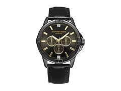 Geoffrey Beene Men Leather Subdial Watch