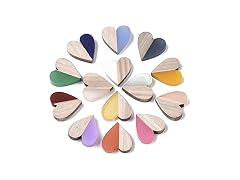 Pandahall 50Pcs Resin & Wood Heart Cabochons