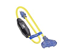 Clear Power 3 ft 12/3 SJTW, Cord Adapter, GFCI
