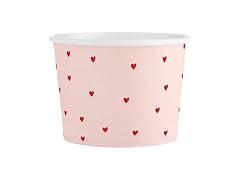 Slant Party Supplies - Disposable Paper Treat Dessert Cups, 6-Count, Red Heart