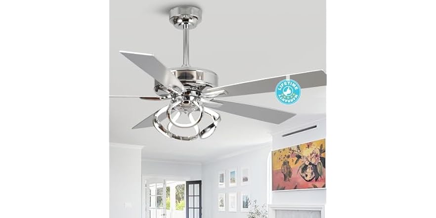Newday 52 Inch Brushed Nickel Ceiling Fans With Lights And Remote - View #5