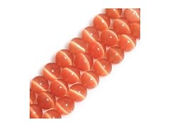 JOE FOREMAN 6mm Light Orange Cat Eye Stone Beads
