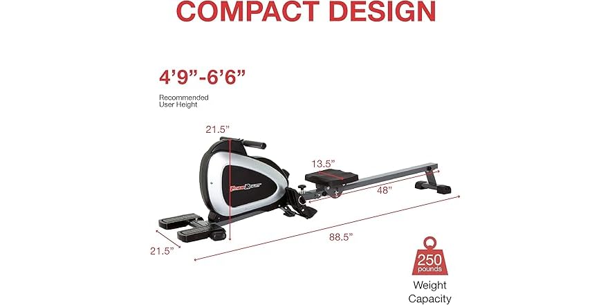 Fitness Magnetic Rowing Machine Bluetooth (Open Box)