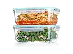 Vtopmart Green 2 Pack 63oz Glass Containers W/ Lids