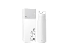 Simple Modern Water Bottle with Straw lid  34oz, Winter White