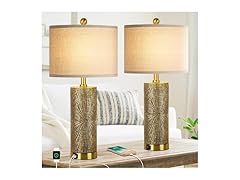 TOBUSA 27" Gold Vintage Table Lamps Set of 2