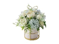 KIRIFLY Fake Artificial Flowers in Vase Faux Peony Silk Hydrangea 