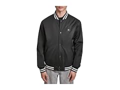 Champion Men Logo Striped-trim Varsity Jacket