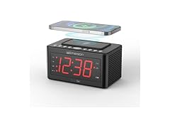 Emerson Smartset Wireless Charging Alarm Clock Radio
