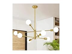 BesLowe 8-Light Modern Sputnik Chandelier- Gold