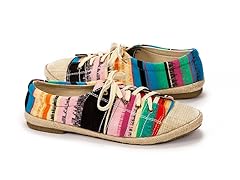 Muk Luks Paige Canvas Shoes, Blue Rainbow