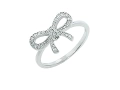 Sterling Silver Pave Bow Ring