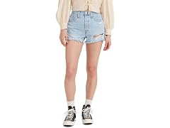 Levi's Women (31) Shorts Medium Indigo - Destructe
