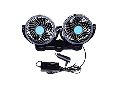 Zone Tech EL0024 12V Car Cooling Air Fan Black Black