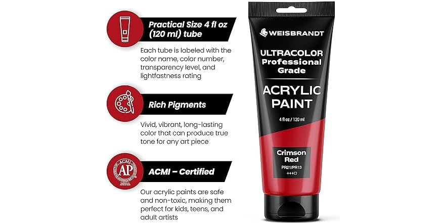 Acrylic Paint in Assorted Colors, 4 oz