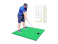 Golf Practice Hitting Mat w/ Balls & Tees
