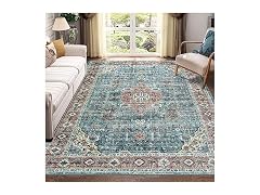 IMINROME 8x10 Vintage Area Rug, Green