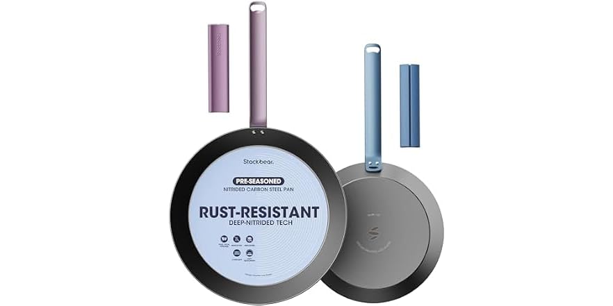 Stackbear 10in & 12in Carbon Steel Pan Set