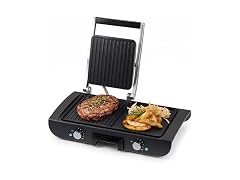 OVENTE Electric 2 in 1 Indoor Grill + Griddle Combo, 1500W