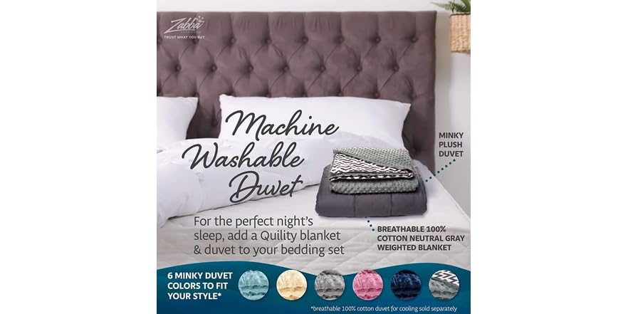 Quility Premium Weighted Blanket w/ Cover