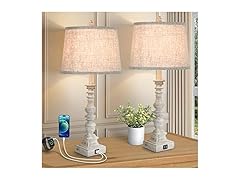 GoBright Tall Rustic Bedside Lamps