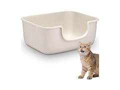 White Large Cat Litter Box 19.7"L x 15.76"W x 8.67"H