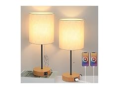 Bosceos Table Lamps Set of 2 with USB Charging Ports