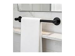 HIGHCRAFT 24 Inch Towel Bar, Matte Black Plated