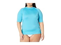 Kanu Surf Women's Plus UPF50 Rash Top Aqua (3X)