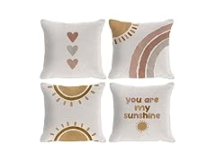 OGILRE Kids Sun Rainbow Throw Pillow Covers 18x18 Set of 4