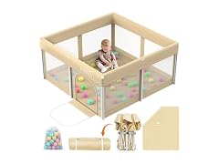 JUNLLY Foldable Baby Playpen 50x50 inch