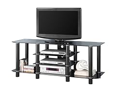 60" Black Glass TV Stand